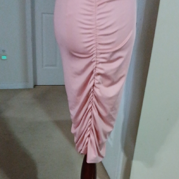 Elegant One Shoulder Pink Dress - Picture 8 of 10